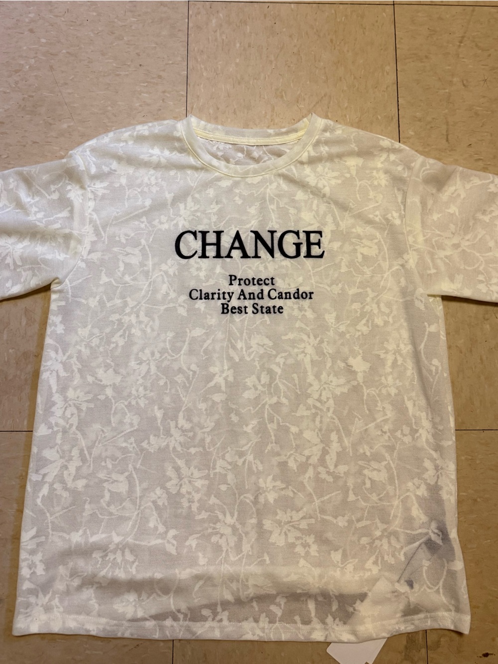 CHANCE White Floral Jacquard Tee